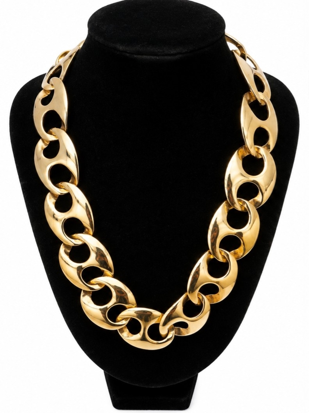 Women’s Gold Tone Chunky Statement Chain Link Necklace Retro Bold Jewelry